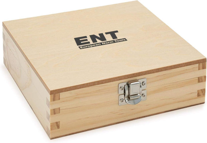 ENT 09012HKB 12-tlg. Fräser Set in Echtholzkassette - Schaft 8 mm - Hartmetall-Schneiden - Einsatz f
