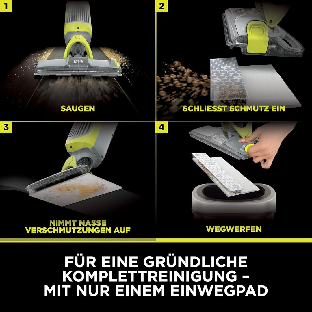 Shark VacMop Akku-Staubsauger und Wischer mit Sprühfunktion für Hartböden, 2-in-1 Sprühwischer und S