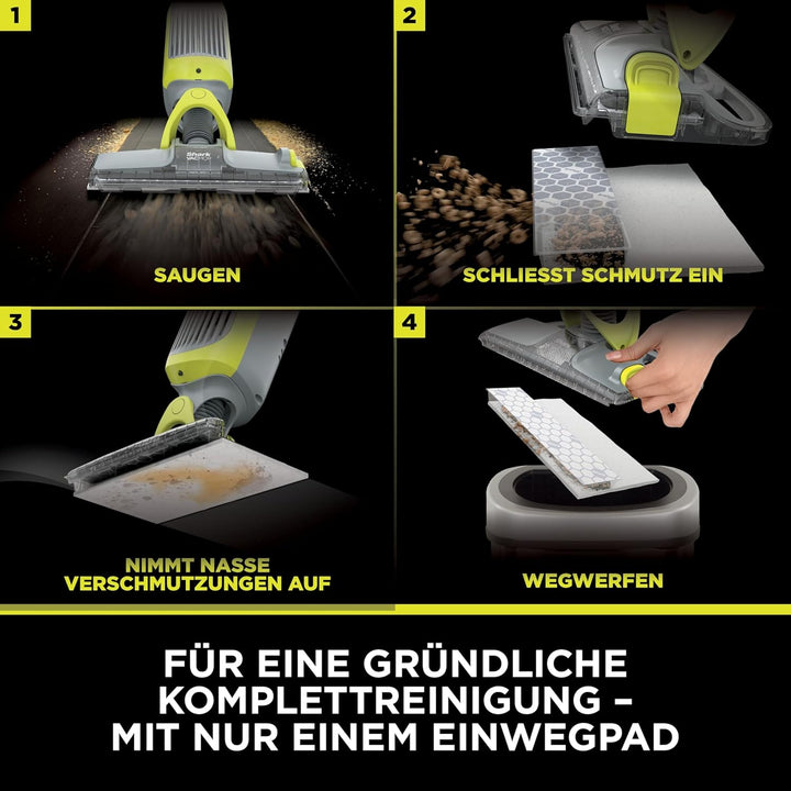 Shark VacMop Akku-Staubsauger und Wischer mit Sprühfunktion für Hartböden, 2-in-1 Sprühwischer und S