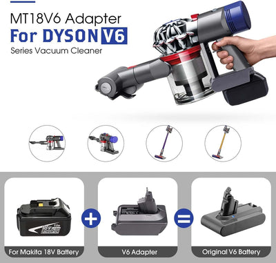 V6 Akku-Adapter für Makita 18V Lithium Akku umgewandelt für Dyson V6 SV04 SV03 DC59 DC58 DC62 SV09 S