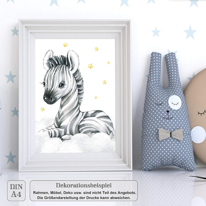 LALELU-Prints Bilder Kinderzimmer Poster Babyzimmer Deko Mädchen Jungen Kinderbilder Set Kinderzimme