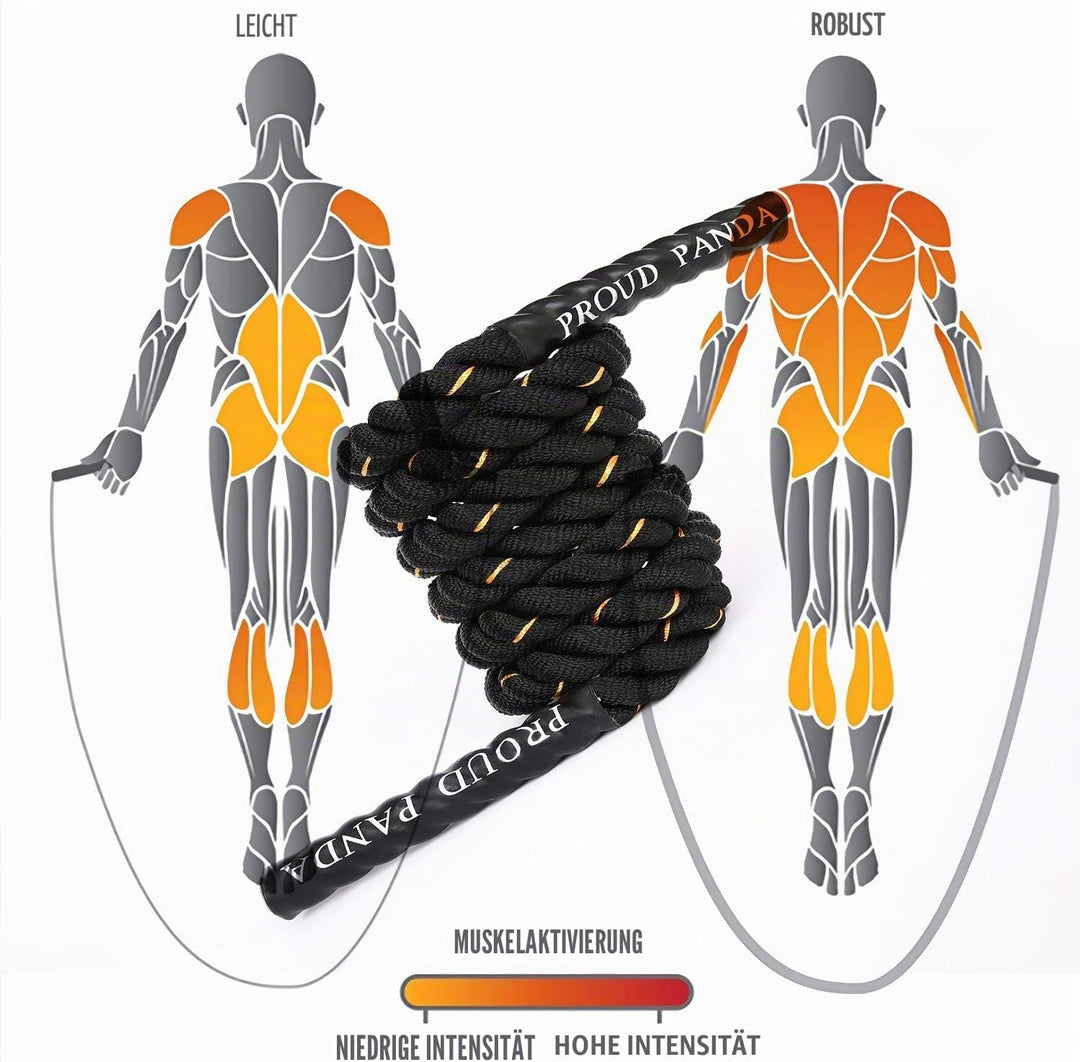 Schweres Springseil für Fitness, 0,9 kg/1,4 kg/2,3 kg, gewichtetes Springseil, Erwachsene, Männer/Fr