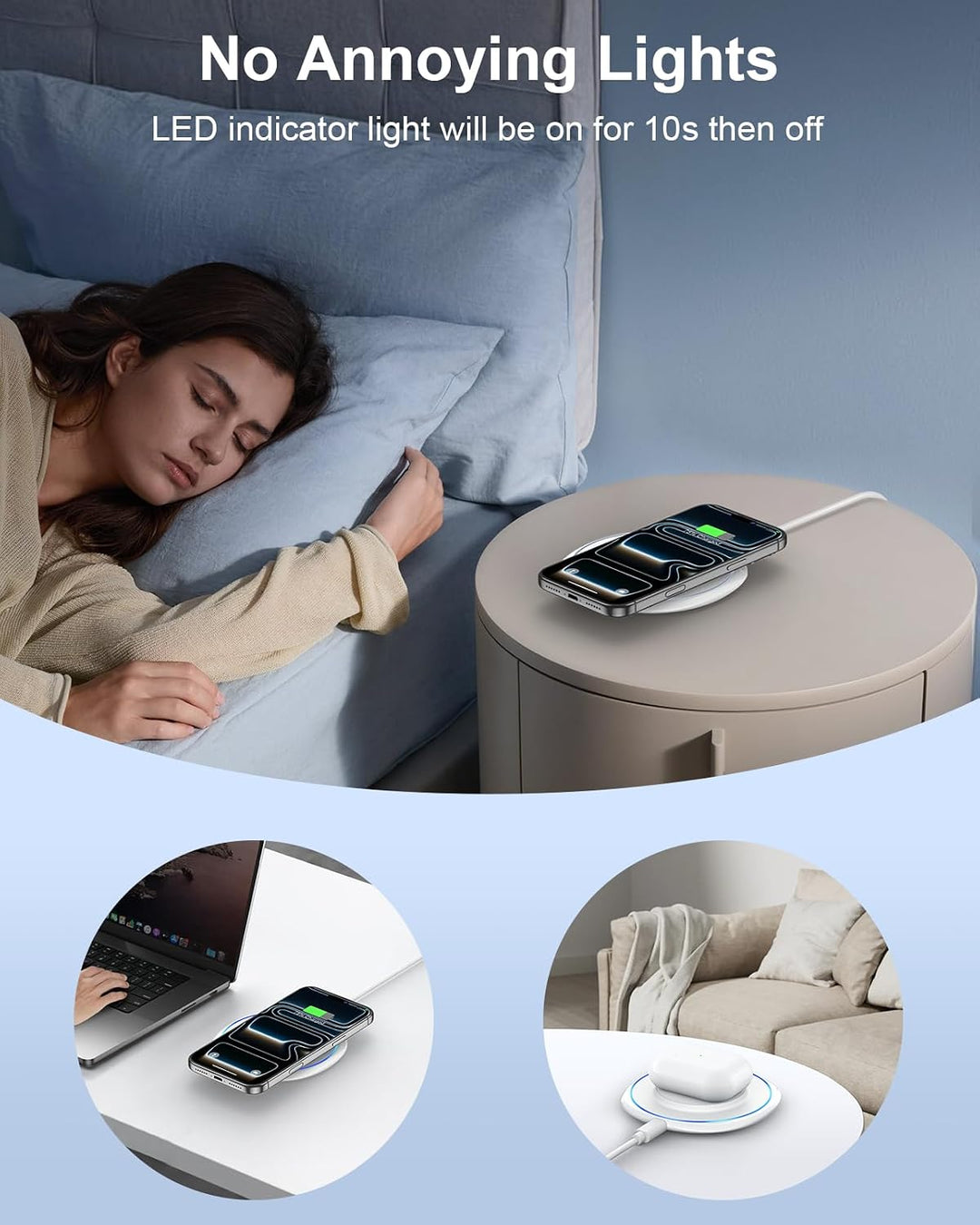 Magsafe Ladegerät mit 20W Schnelles Adapter für iPhone Ladestation, NANAMI Wireless Charger induktiv