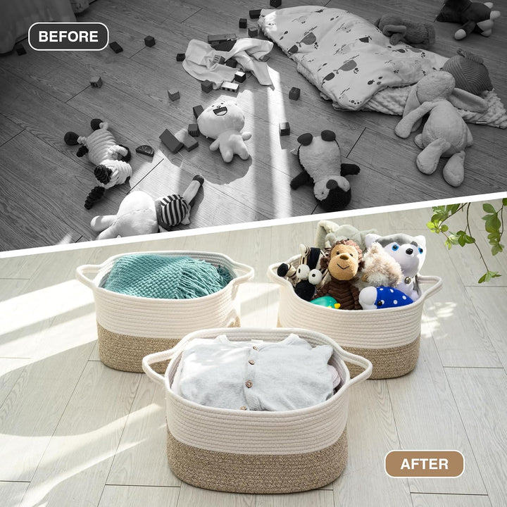 Baumwollseil gewebter Aufbewahrungskorb, verwendet für Baby Hamper Spielzeug Organizer, Geschenkkörb