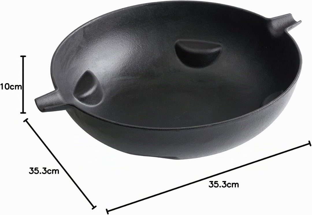 tepro Guss-Wok-Einleger aus Gusseisen für das Rost-in-Rost-System, Masse ca. 35,3 cm Ø Guss Wok rund