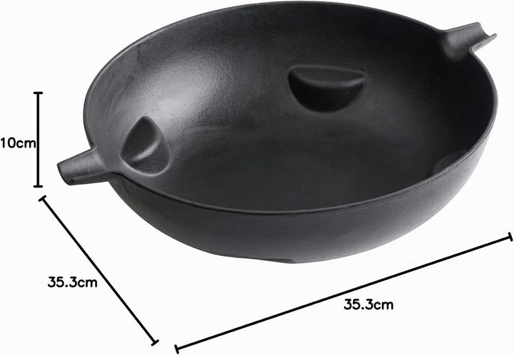 tepro Guss-Wok-Einleger aus Gusseisen für das Rost-in-Rost-System, Masse ca. 35,3 cm Ø Guss Wok rund
