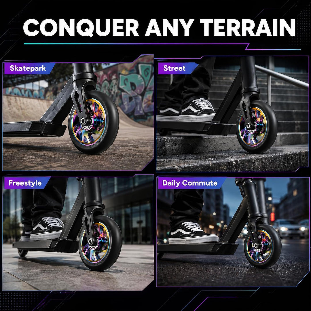 100mm Scooter Reifen Mit Abec-7,Ersatzräder Scooter Rädern Für Kickscooter 100mm-2Pcs, 100mm-2Pcs