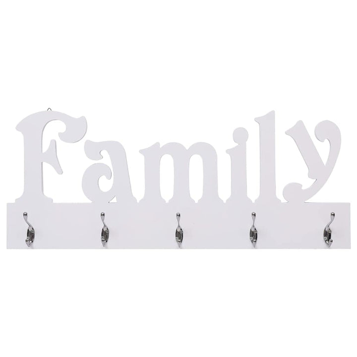 Hothingwell Wandgarderobe FAMILY 74 x 29,5 cm 4 Haken | Eingeschnittener Schriftzug, widerstandsfähi