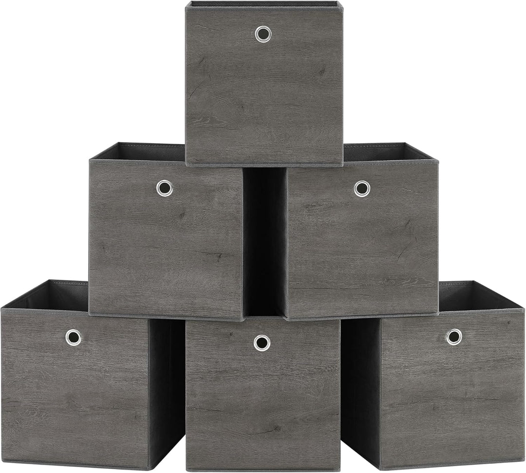 SONGMICS Aufbewahrungsbox, 6er Set, Ordnungsboxen, Vliesstoff, Faltbox, 30 x 30 x 30 cm, Stoffbox, f