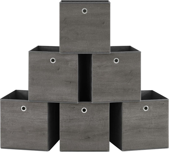 SONGMICS Aufbewahrungsbox, 6er Set, Ordnungsboxen, Vliesstoff, Faltbox, 30 x 30 x 30 cm, Stoffbox, f