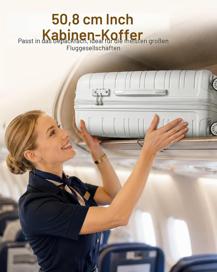 KONO Carry-ons Luggage Kleiner Koffer Handgepäck 55x40x20 Leicht Kabinentrolley Handgepäckkoffer Har