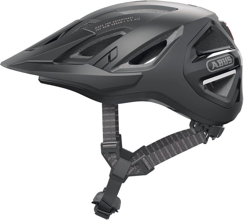 ABUS Stadthelm Urban-I 3.0 ACE - sportlicher Fahrradhelm mit LED-Rücklicht, verlängertem Schirm und