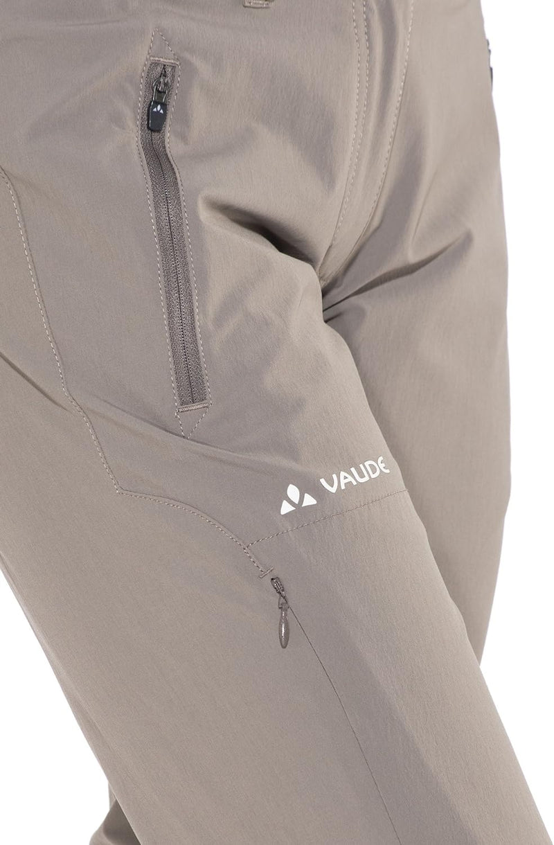 VAUDE Damen Wanderhose Trekkinghodeose Farley Stretch Capri T-Zip II braun Coconut 38, Coconut 38