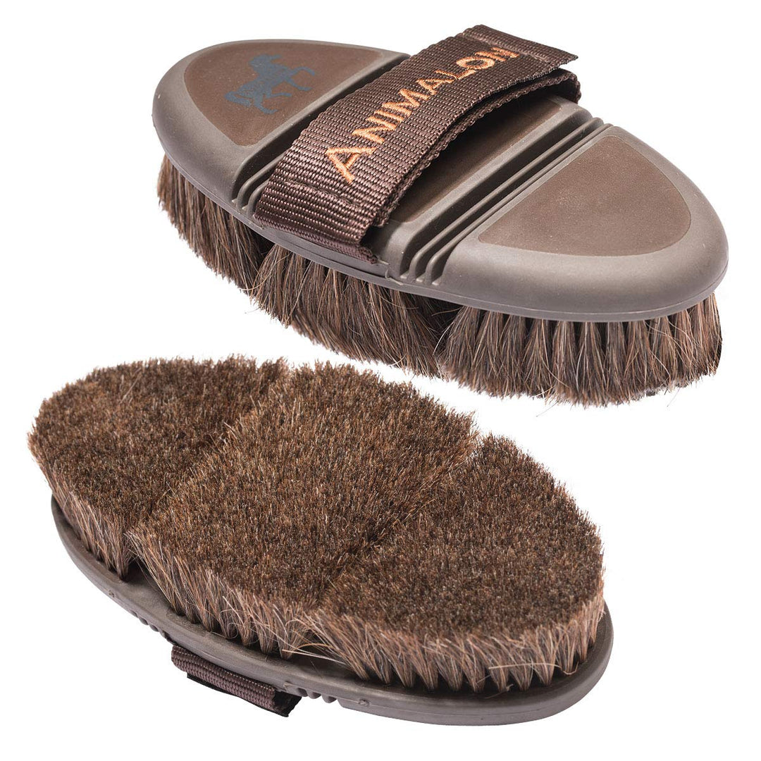 Animalon CareFlex Rosshaar-Kardätsche | Flexible & Ergonomische Pferde-Bürste mit Klettverschluss fü