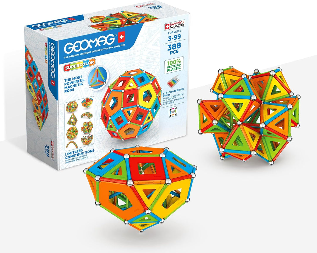 Geomag - Classic Masterbox Magnetische Bausteine für Kinder, Magnetisches Spielzeug, Grüne Kollektio