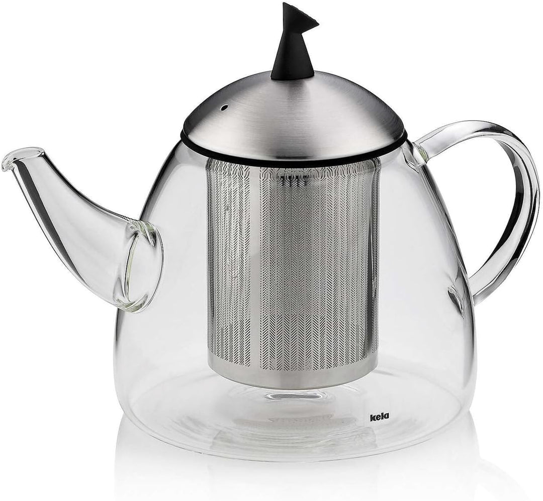 Kela 16940 Teekanne aus Glas mit Edelstahl-Siebeinsatz, 1,3 l, Aurora 1,3 L Aurora, 1,3 L Aurora