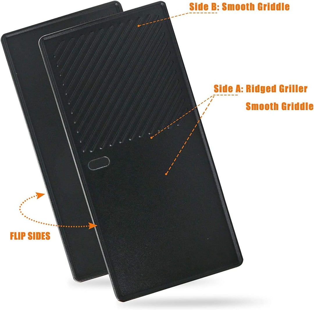 Denmay Gusseisen Grillplatte 43 x 21cm für Charbroil, Enders Boston 3, Enders Monroe 3 Pro, Landmann