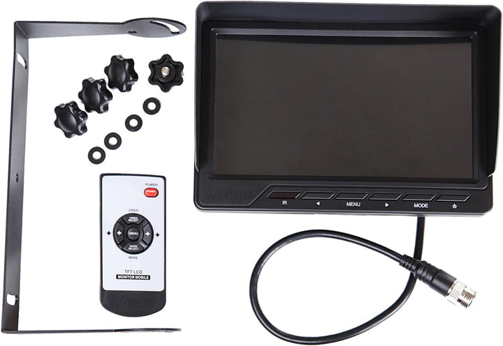 VSG24 13162 – 7“ Quad Transporter Rückfahrmonitor, Heavy Duty, Monitor inkl. Zubehör, e-Zulassung, T