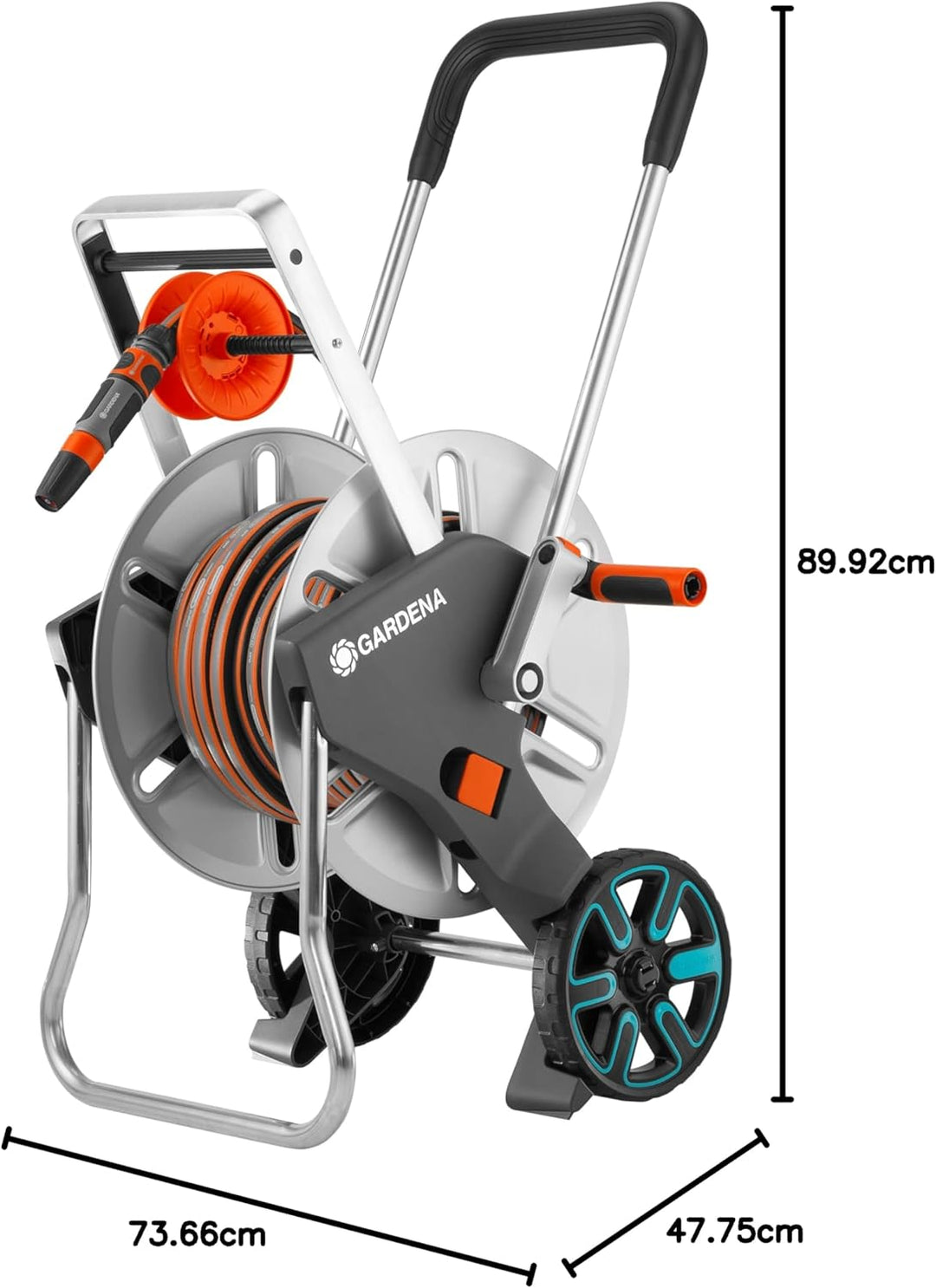 Gardena CleverRoll M Easy Metall Set: Schlauchwagen mit 60 m Kapazität, sehr standfest, stabile Schl