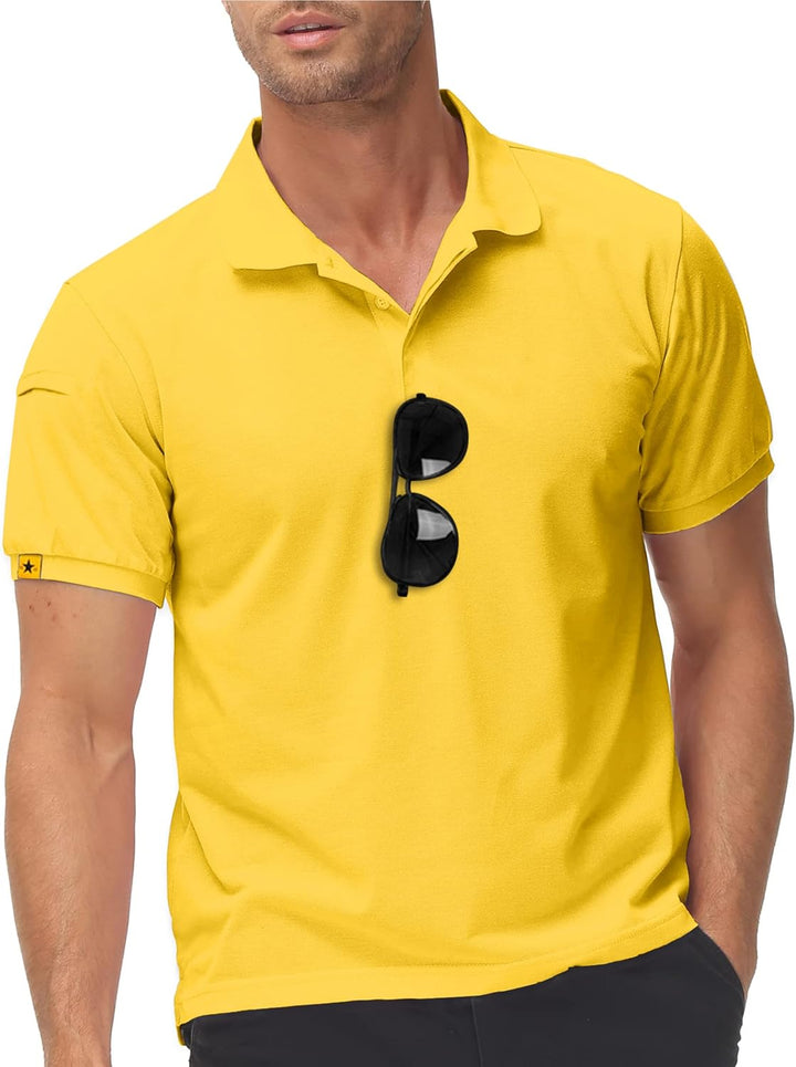 igeekwell Poloshirt Herren Kurzarm Atmungsaktives Golf-Polo-Hemd Summer Poloshirts Männer mit Brille