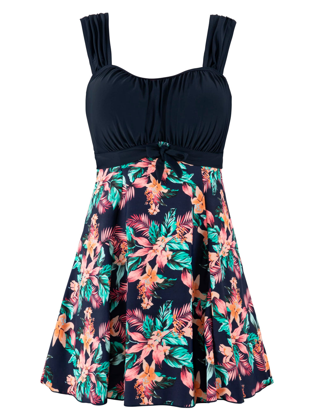 Wantdo Damen Badeanzüge Sommer Bauchweg Tankini Bademode mit Bügel Badekleid Einteiler Schlanke Stra