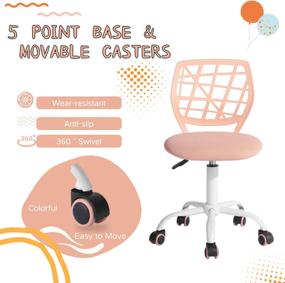 FurnitureR Bürostuhl Schreibtischstuhl Höhenverstellbar Stoffsitz Ergonomischer Arbeitsstuhl ohne Ar