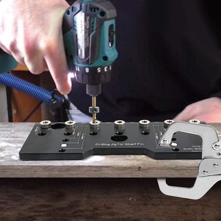 Namvo Bohrlehre für Holzdübel, 32 mm, Scharnierlehre, Bohrführung aus Aluminiumlegierung für Regale,