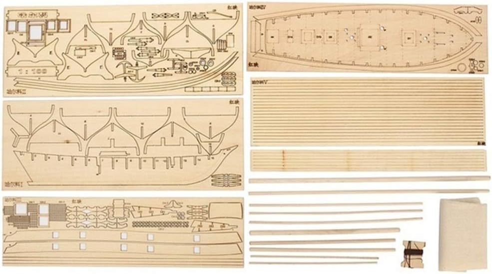 Bastelset Segelboot aus Holz – klassisches Schiffsbaumodell – Dekoration Weiss Segelboot, Weiß