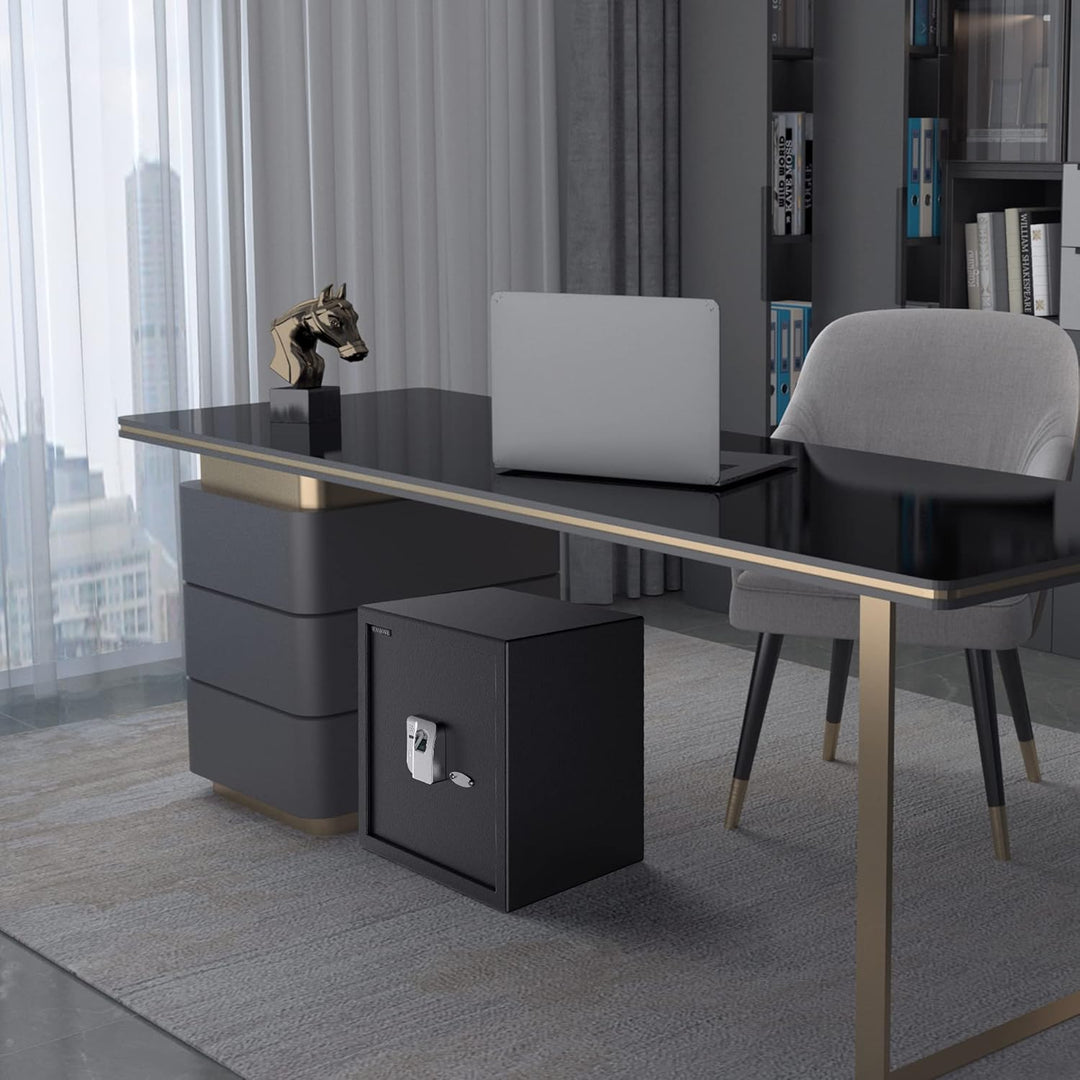 WASJOYE 38.08L Fingerabdruck Tresor Safe, Gross Tresor mit Zahlenschloss, Biometrischer Möbeltresore