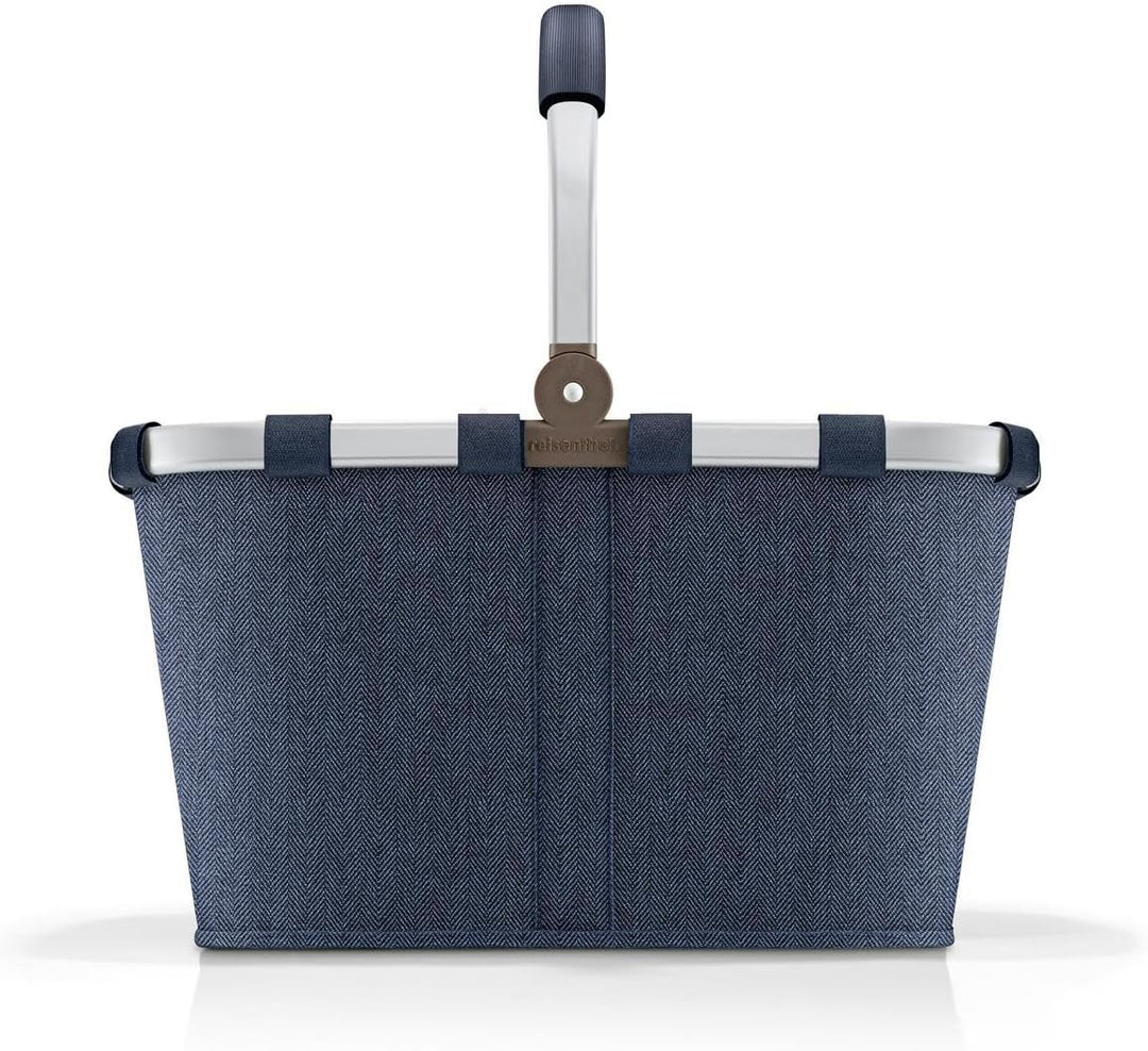 reisenthel carrybag herringbone dark blue – Stabiler Einkaufskorb mit viel Stauraum und praktischer