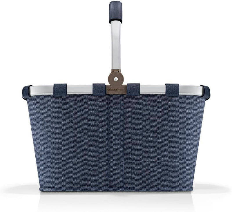 reisenthel carrybag herringbone dark blue – Stabiler Einkaufskorb mit viel Stauraum und praktischer