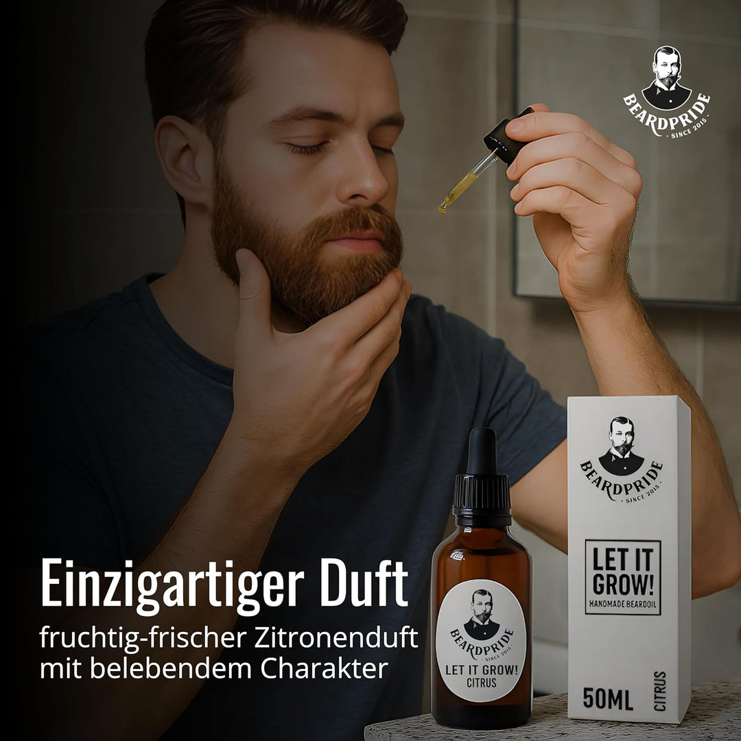 Beardpride® Let it grow! Bartöl | Unterstützt Bartwachstum | Entwickelt für gesunden und gepflegten