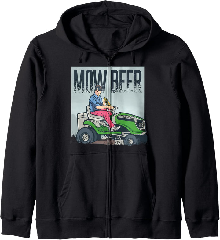 Rasenmähen Papa Mähen Bier Lustige Grasmaschine Kapuzenjacke