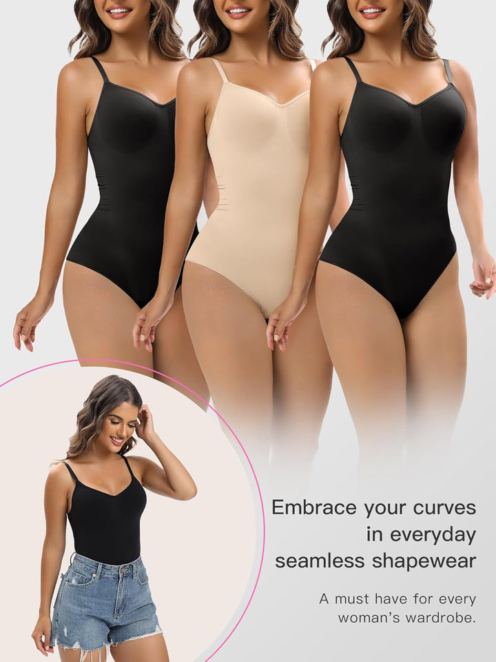 YIANNA Shapewear Damen Bauchweg Body Shaper Tanga Formender Bodysuit Shaping Miederbody mit Verstell
