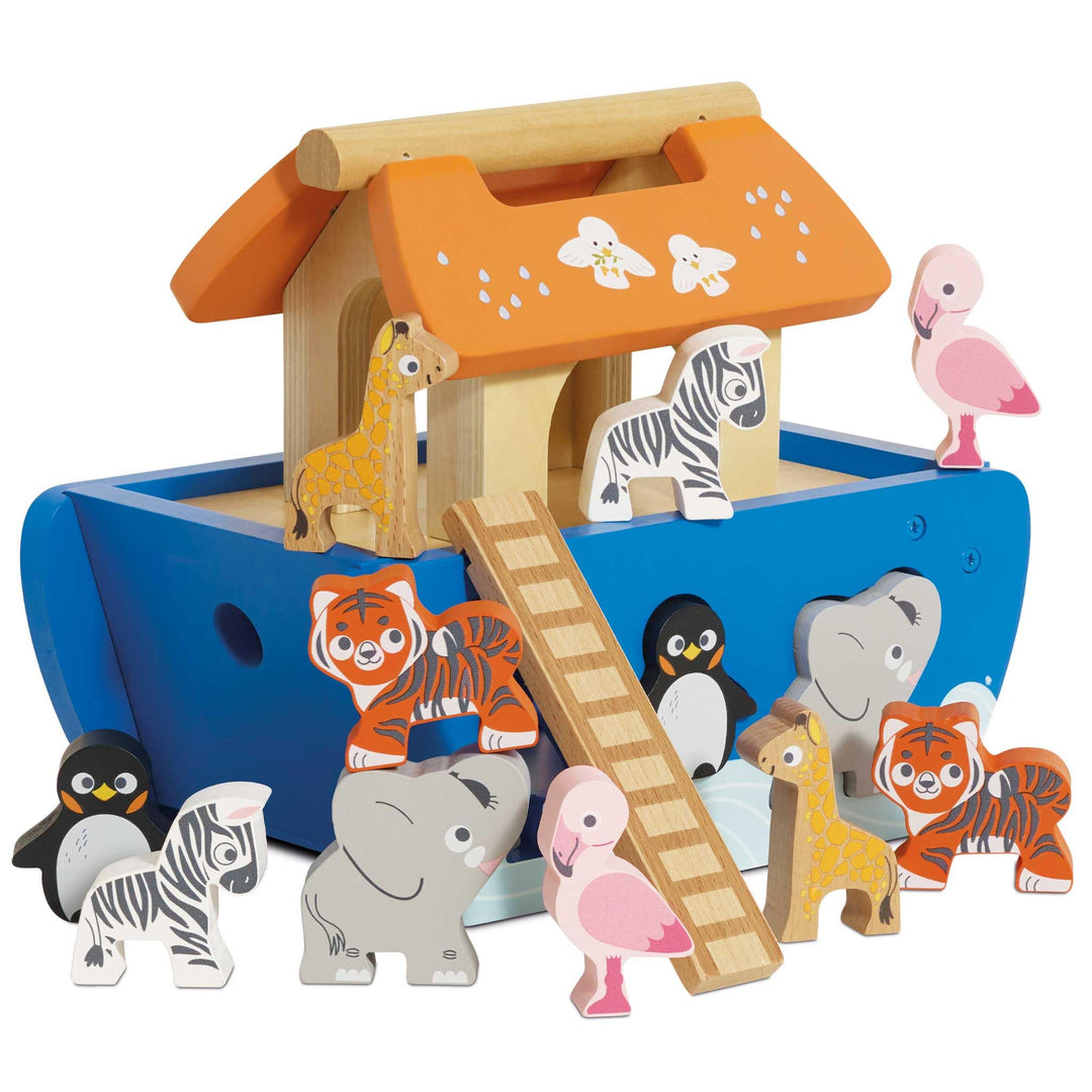 Le Toy Van – Steckspiel „Arche Noah“ | Pädagogisches Sensorikspiel für Babys mit Arche und bunten Ba