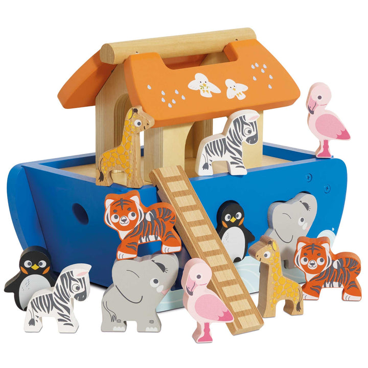 Le Toy Van – Steckspiel „Arche Noah“ | Pädagogisches Sensorikspiel für Babys mit Arche und bunten Ba