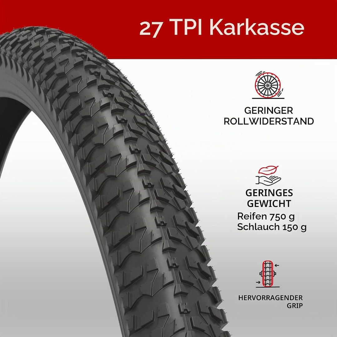 Fincci Paar Reifen 20x1.95 Zoll 53-406 für BMX MTB Mountainbike Fahrradmantel oder Kinder Fahrrad Ma