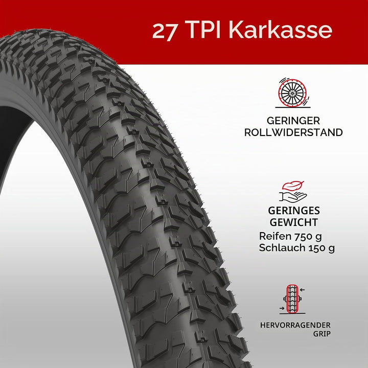 Fincci Paar Reifen 20x1.95 Zoll 53-406 für BMX MTB Mountainbike Fahrradmantel oder Kinder Fahrrad Ma