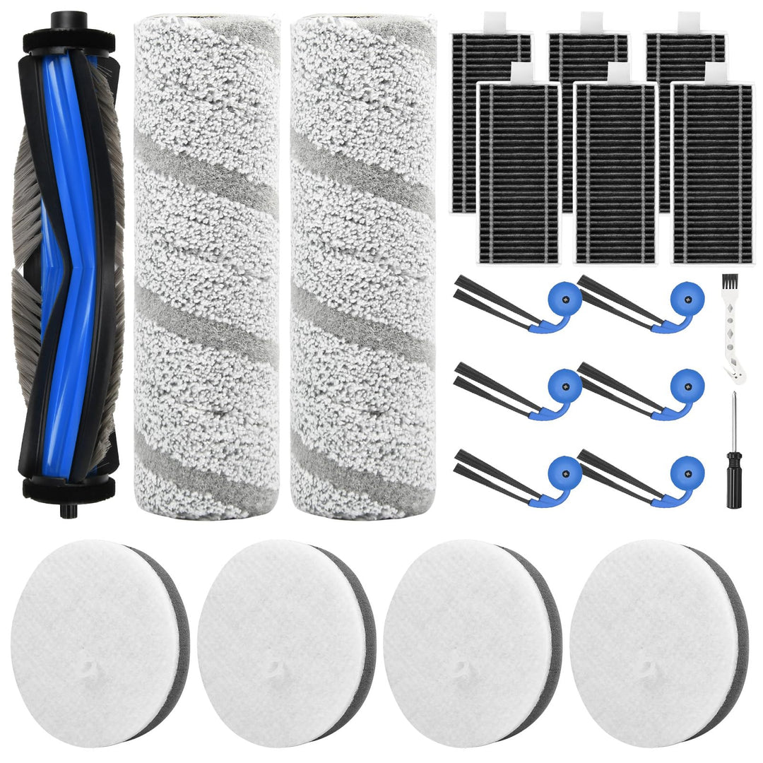 21 Stück Zubehör für Ecovacs X11 OMNICYCLONE Saugroboter, Ersatzteile mit 1 Hauptbürste, 4 Wattefilt