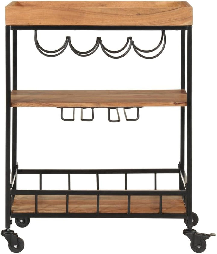 vidaXL Barwagen 60x40x80 cm Massivholz Akazie und Eisen