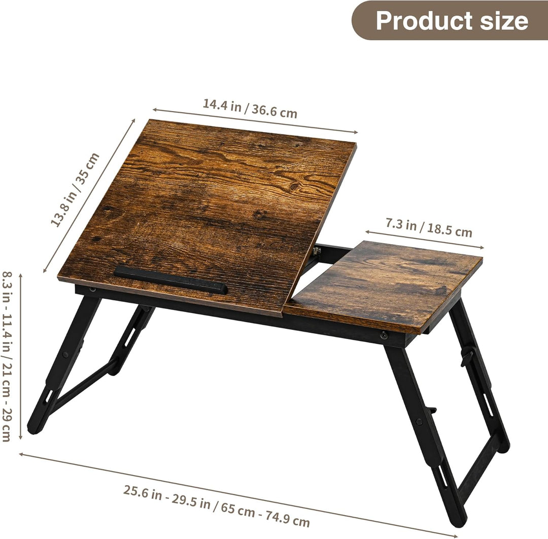 VASMIA Laptoptisch für Bett und Couch, Klapptisch, Frühstück Serviertablett mit klappbaren Beinen, h