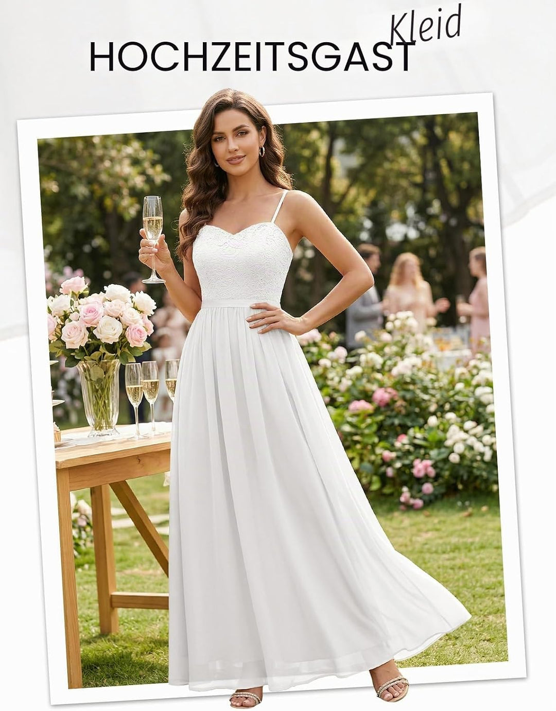 DRESSTELLS Damen Abendkleider Elegant für Hochzeit Brautjungfernkleider Lang Chiffon Brautjungfernkl
