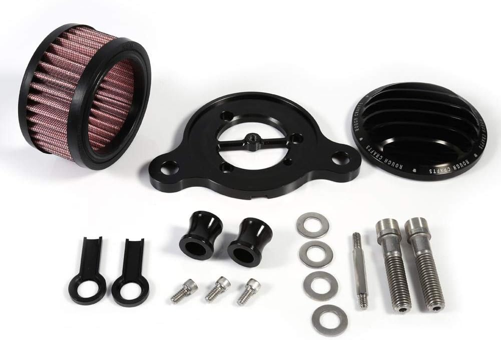 luftfilter Motorrad Luftfilter Ansaugfiltersystem Kit für Sportster XL883 XL1200 2004-2015(Schwarz)
