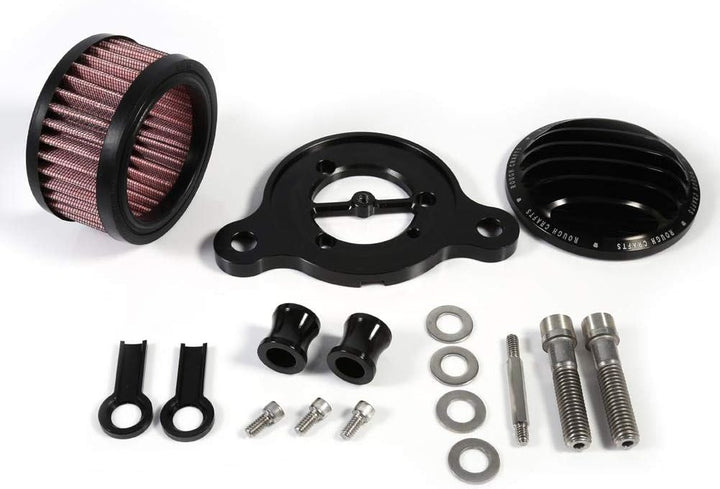 luftfilter Motorrad Luftfilter Ansaugfiltersystem Kit für Sportster XL883 XL1200 2004-2015(Schwarz)