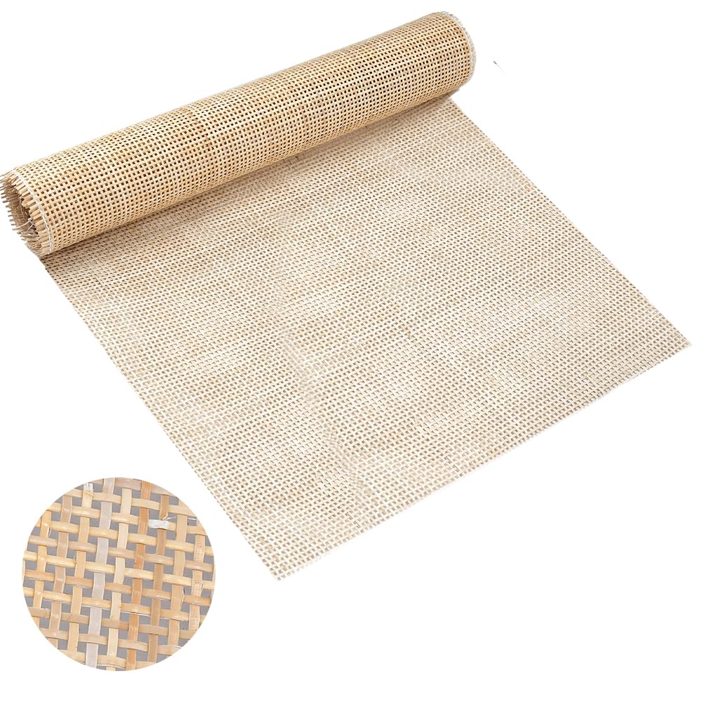 Kleemeiero Rattan-Gurtband 45 x 152cm Cane Webbing Roll Natürliche Geweberolle Gewebtes Offenes Gefl