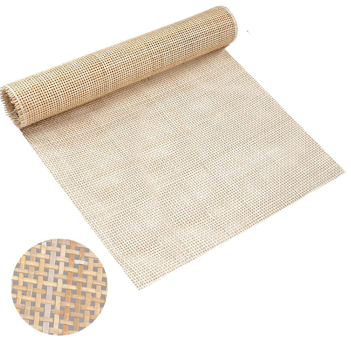 Kleemeiero Rattan-Gurtband 45 x 152cm Cane Webbing Roll Natürliche Geweberolle Gewebtes Offenes Gefl