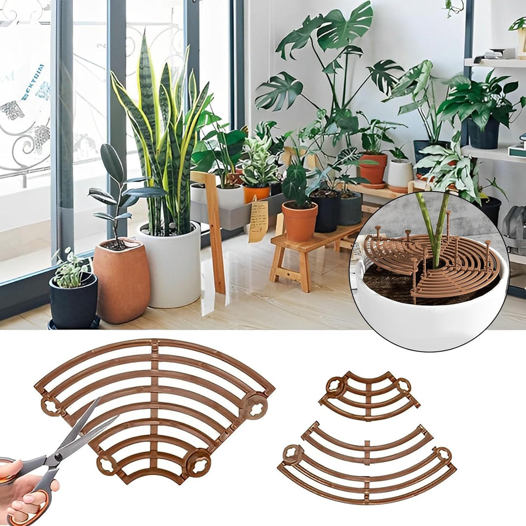 Blumentopfschutz, 2 Pcs Grosses Schneidbare Blumentopfgitter mit Tiefen Pfählen,Blumentopf-Abdeckung