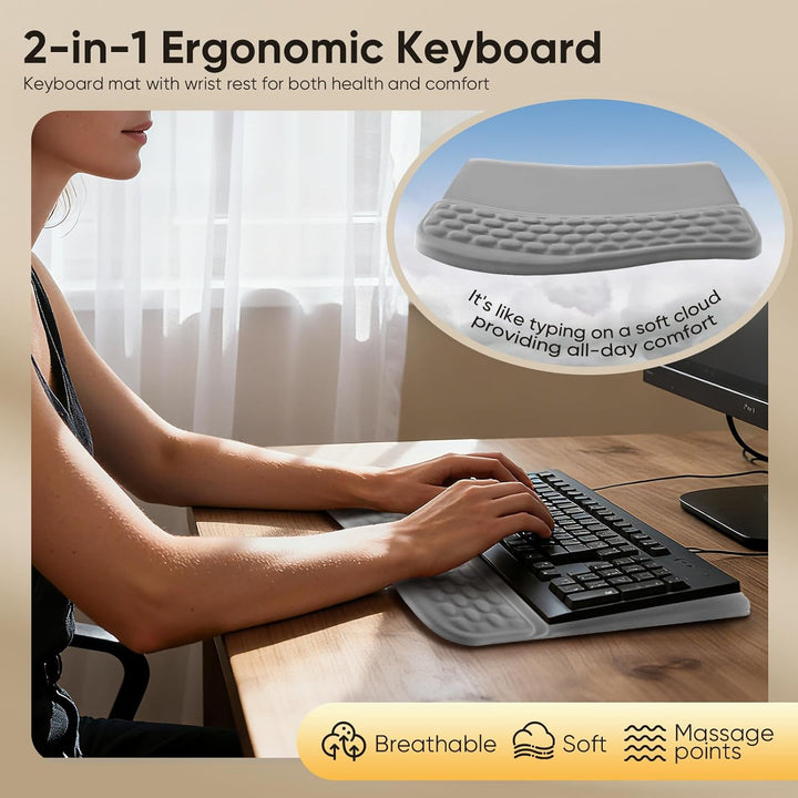 Handballenauflage Tastatur, Handstütze Tastatur Handauflage Ergonomisch, Memory-Schaum Rutschfest Ta