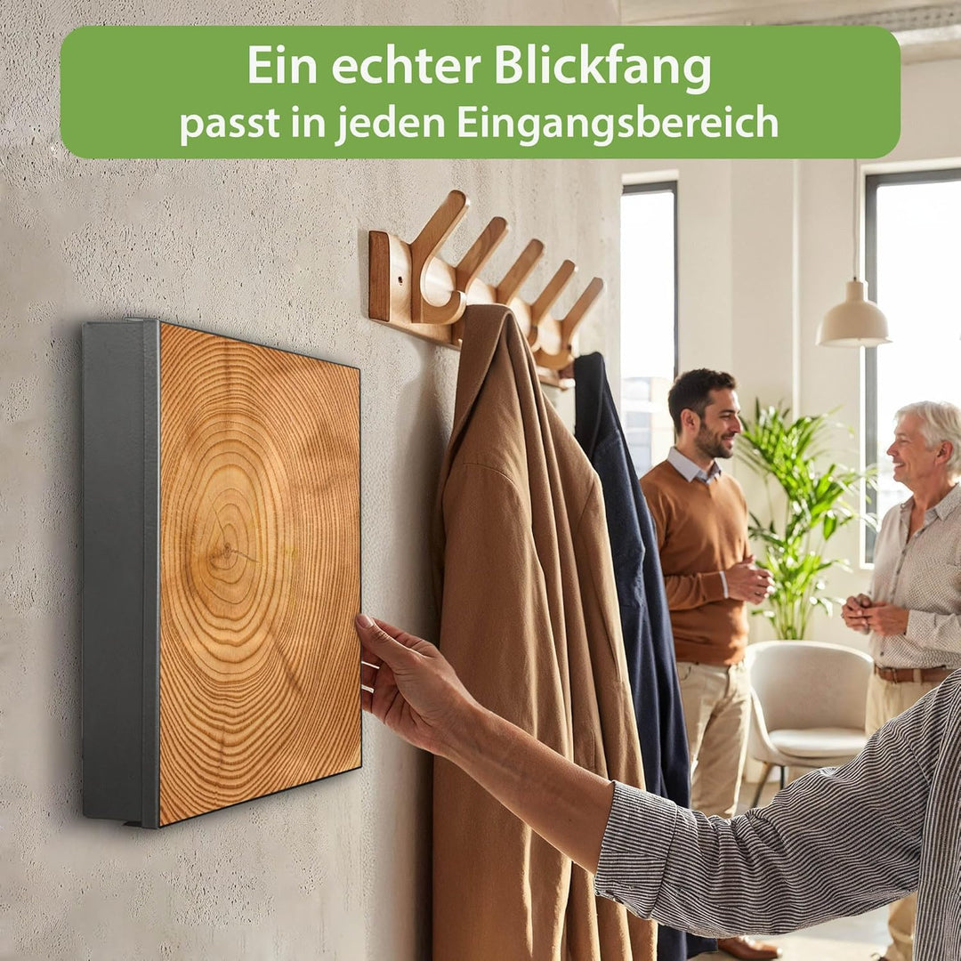 banjado Grosser Schlüsselkasten Glas - Schlüsselbox 30x30cm mit 50 Haken - Schlüsselkasten modern fü
