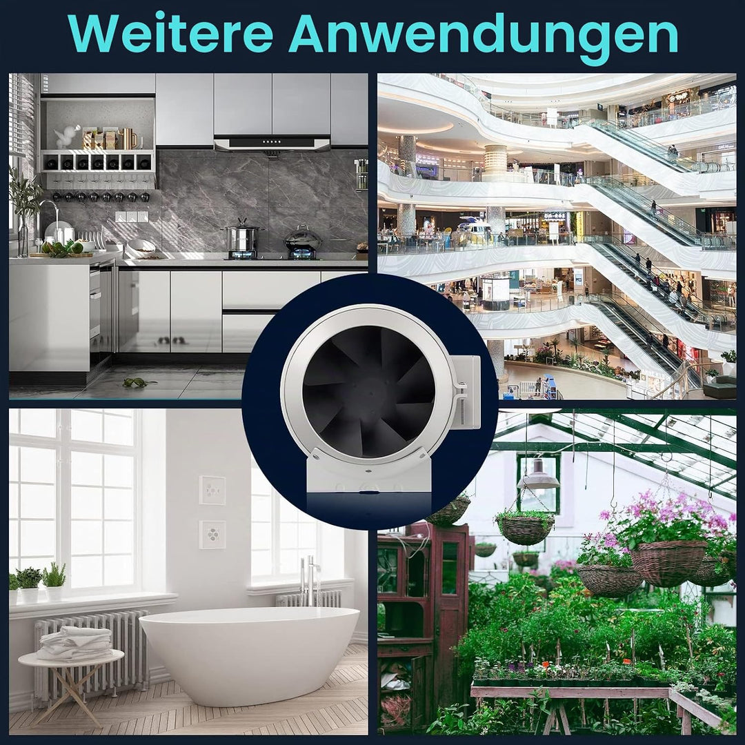 HG Power Inline-Kanalventilator, 15,2 cm, Belüftung mit variabler Geschwindigkeitskontrolle, Abluftv